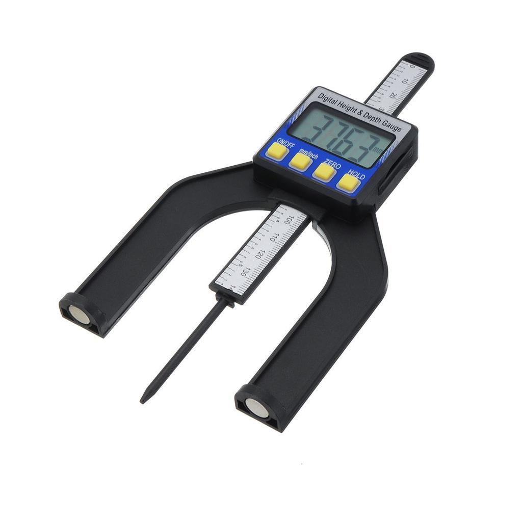 Цифровой глубиномер, высотомер, цифровой измеритель глубины протектора, ЖК-дисплей, магнитный, самостоятельная апертура 0-80 мм