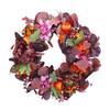 Artificial Wreath Vibrant Colors Retro Simulated Autumn Wreath with Flowers Leaves for Front Door Courtyard Wedding Decoration
