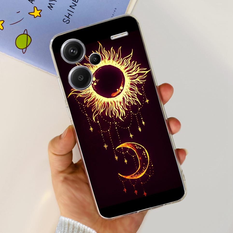 For Xiaomi Redmi Note 13 Pro Plus Pro+ Case Transparent New Fashion Pattern Soft TPU Etui For Xiaomi Redmi Note 13 4G 5G Bumper