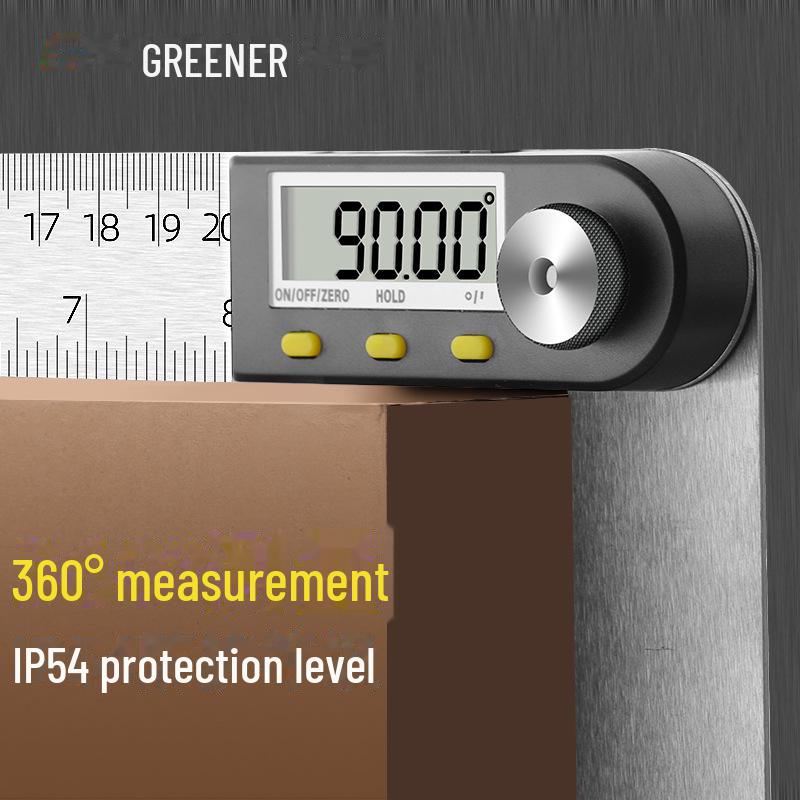 Green Forest Высокоточный многофункциональный цифровой транспортир и линейка для измерения углов по дереву