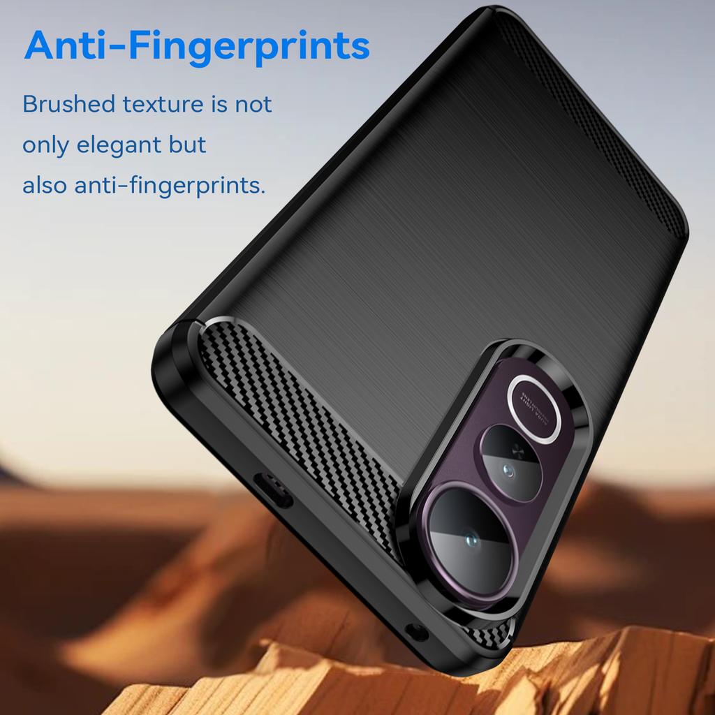 For vivo V50 Lite 5G/4G Case Protective Phone Cover Carbon Fiber Texture Brushed