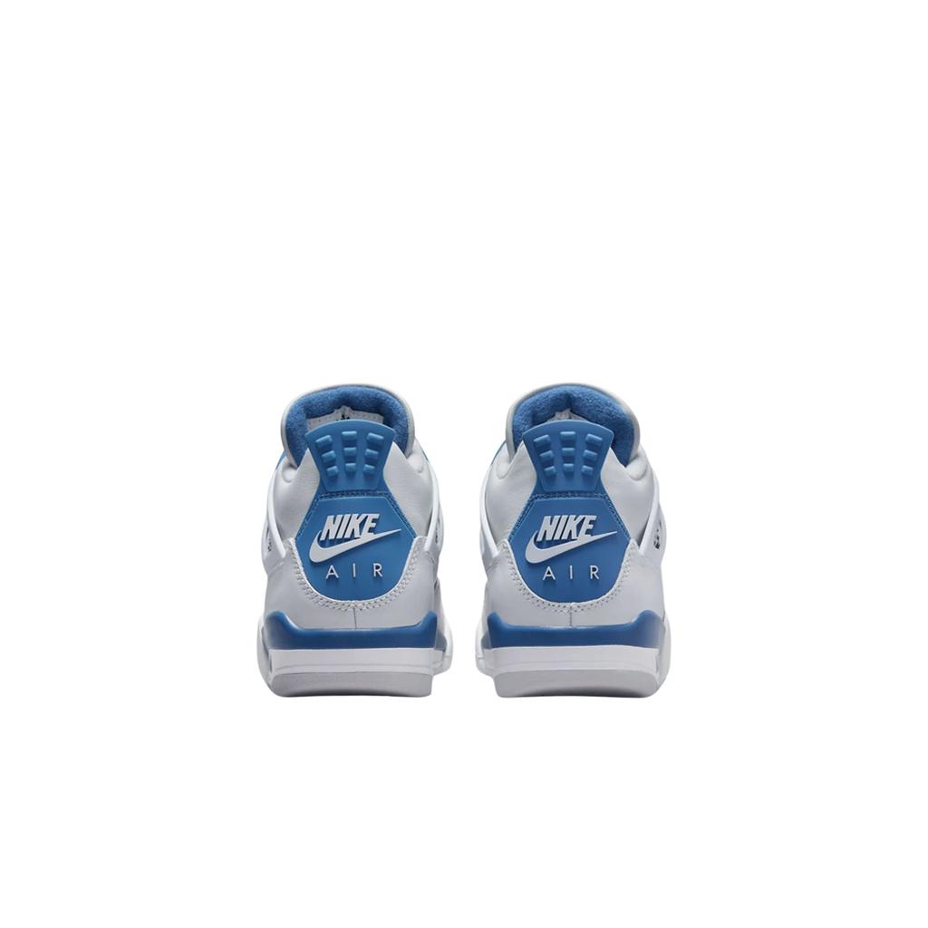 Детские кроссовки Air Jordan 4 Retro GS Military Blue 2024 Бело-белые Нейтрально-серые HF4281-141