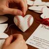 Love Heart Baseball Pocket Hug with Positive Card Emotional Support Heart Shaped Baseball Pocket Token Decoration Players Collectible Inspirational
