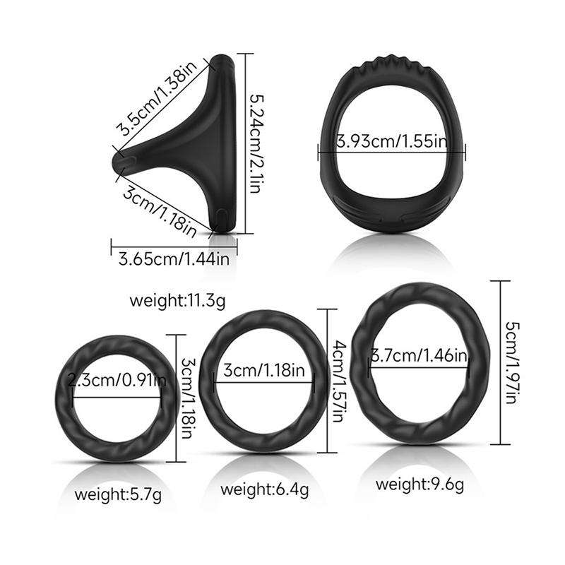 With Massage Beads Delayed Ejaculation Sex Toys For Men Silicone Penis Rings Cock Ring Erection Enhancing Triangular Penis Ring