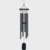 Black 6-Tube Rotating Wind Chime - 22" Solid Wood Outdoor Decorative Door Gift