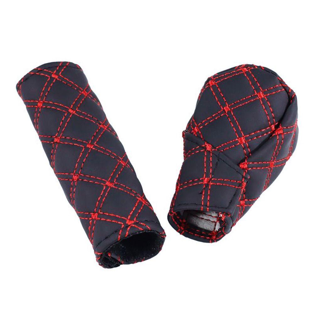 2Pcs/set Car Shift Handle Cover Handbrake Protective Universal Adjustable Shift Knob Cover Non-Slip Durable Auto Accessories