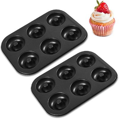 2 шт. Форма для пончиков из высококачественной углеродистой стали, Форма для пончиков, Форма для пончиков, Антипригарные формы для выпечки с 6 ячейками, Форма для выпечки пончиков, Отправка товаров из местного пункта