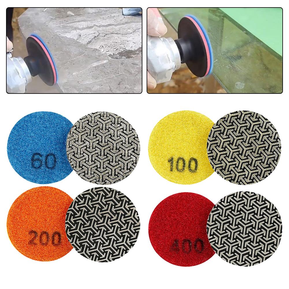 1pcs 2Inch Electroplated Emery Polishing Pad 50mm Fast Removal Tile/Glass/Concrete Stone Metal 60-400grit Polishing Sanding Disc