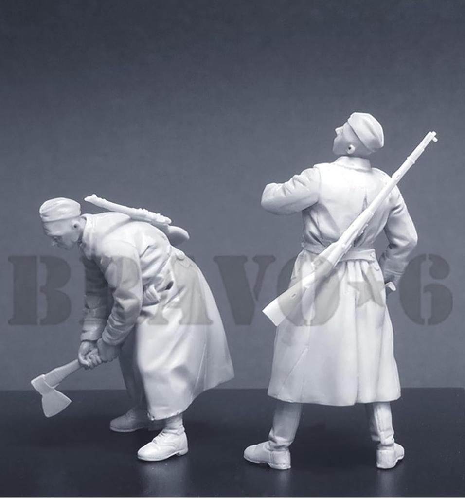 Браво 6 Советский Чернозем 3 Два инженера Красной Армии с топорами 2 фигуры Набор из смолы 1/35 (1) Б6-35153