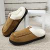 Fashion Plush Slippers with Fur Edges for Home Warm Outdoor Wear Plush Non-slip Thickened Outdoor Wear Cotton Slippers
