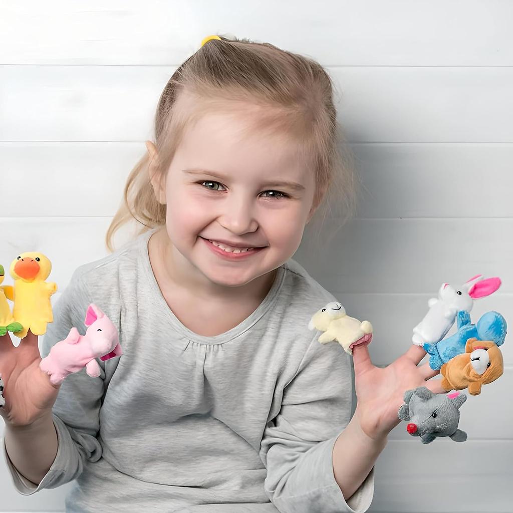 10 шт. пальчиковые куклы с фигурками маленьких животных, набор плюшевых игрушек, детская вечеринка, крестины, душ и т. д.. Плюшевая игрушка, ручные куклы с плюшевыми животными