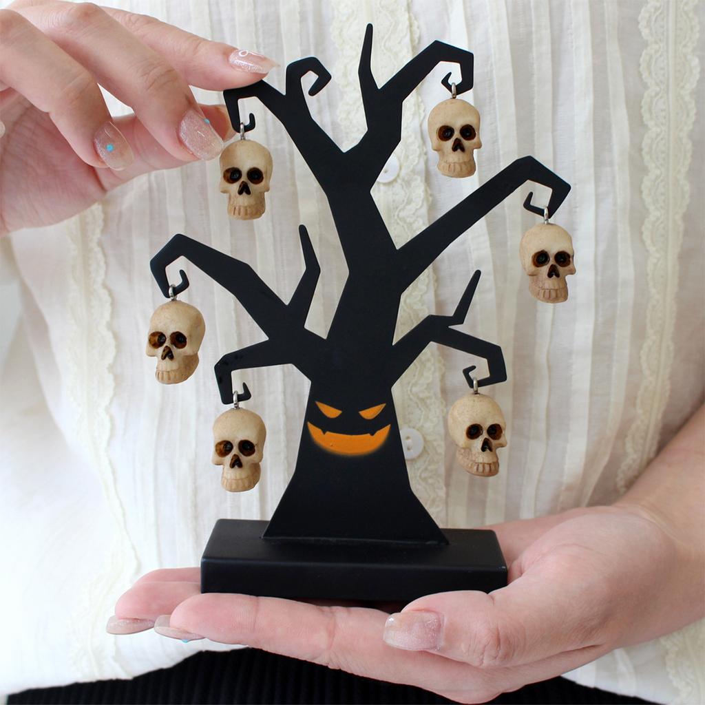 2026 Halloween Desktop Ornament Metal Ghostface Skeleton Tree Ornament Desktop Decoration Of Entrance Bar Counter Fireplace 1pc