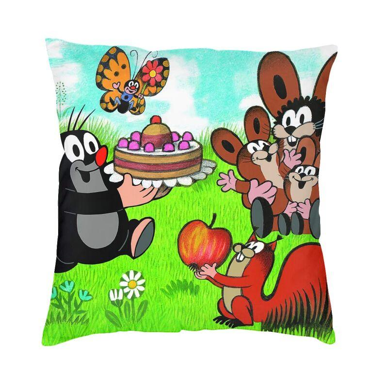Cute Happy Mole Krtek Nordic Throw Pillow Covers Home Decorative D Printing Custom Cartoon Little Maulwurf Car Cushion Case