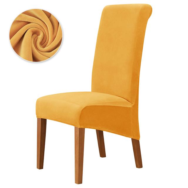 Универсальный чехол для обеденного стула с высокой спинкой, чехлы для стульев из эластичного бархата, чехлы для стульев с длинной спинкой для столовой, кухни, офиса
