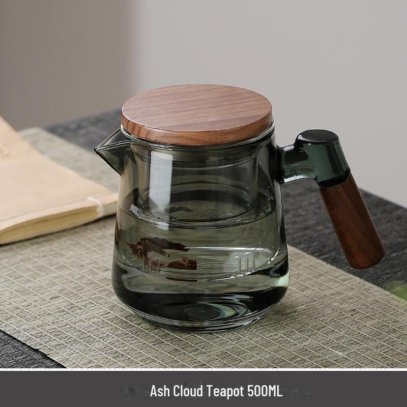 Стеклянный чайник с фильтром и боковой ручкой, устойчивый к высоким температурам, для использования в офисе или заваривания цветочного чая