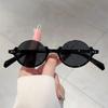 Retro Half Frame Round Sunglasses Trendy Punk Hip Hop Fashion Sunglasses Women'S Fashion Street Shooting Trend Hundred Uv400