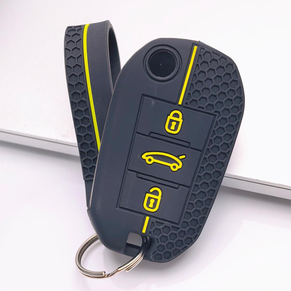 Чехол для брелока для Peugeot 3008 5008 208 308 408 508 4008 C3 с брелоком, поверхность устойчива к царапинам, ударопрочная конструкция, текстура с мягким захватом
