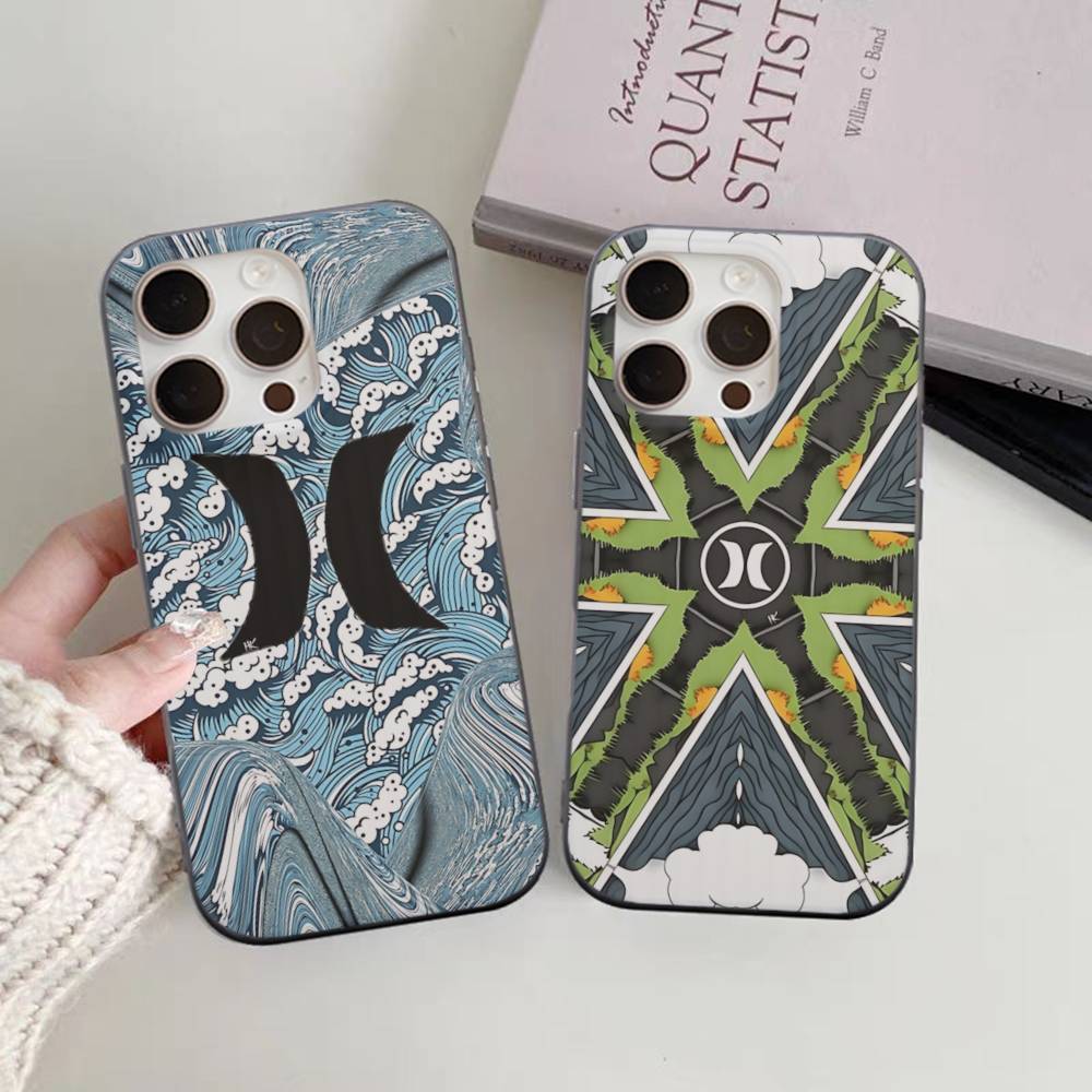 Классический Известный Бренд Логотип H-HurleyS Для IPhone 16 15 14 13 12 11 17 Pro Max Plus Волна Гофрированный Чехол для Телефона Противоударная Крышка