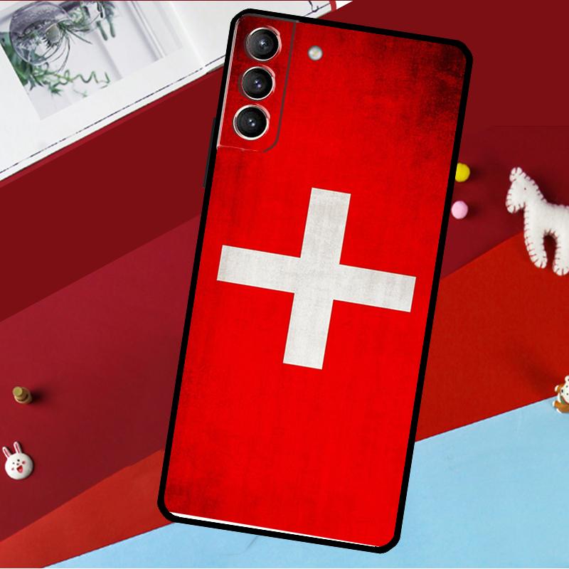 Швейцария Швейцарский флаг Чехол Для Samsung Galaxy S26 S25 S23 S22 S20 S24 Ultra S9 S10 Plus S21 FE S25 FE Чехол для телефона
