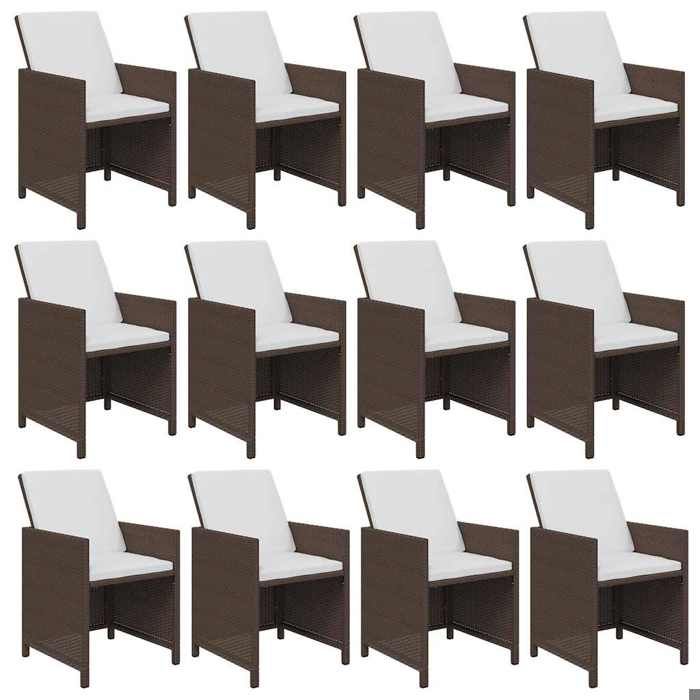 Maison Exclusive - Ensemble à manger de jardin avec coussins 13 pcs Résine tressée