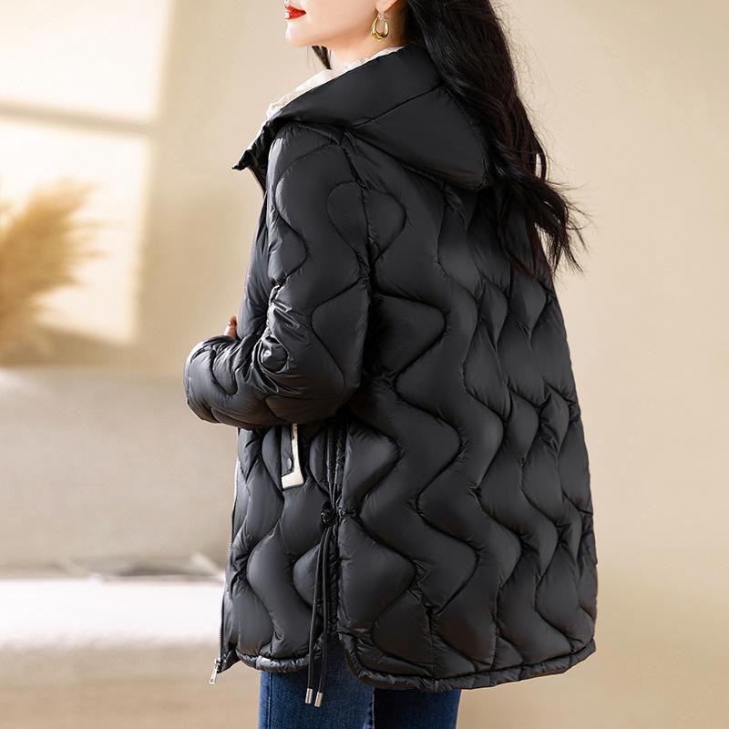New winter down cotton-padded clothes for women's medium and long cotton-padded clothes, thickened slim-fitting girls' cotton-padded jackets.