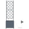 Garden Planter 2 pcs Light Grey 40 x 40 x 142 cm Plastic