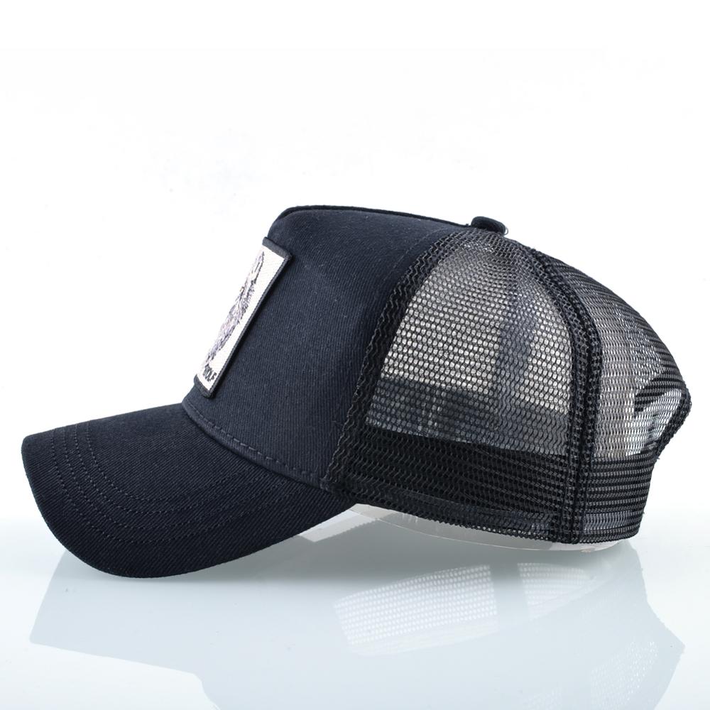 Мужские кепки-snapback Летние дышащие бейсболки Женские Крутые уличные кепки Вышивка Волк Тракер Кости Унисекс Хип-хоп кепки Мужские