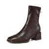 PU Autumn Winter Shoes Retro Fashion Chunky Heels Size 43 European  Design Keep Warm Ankle Boots