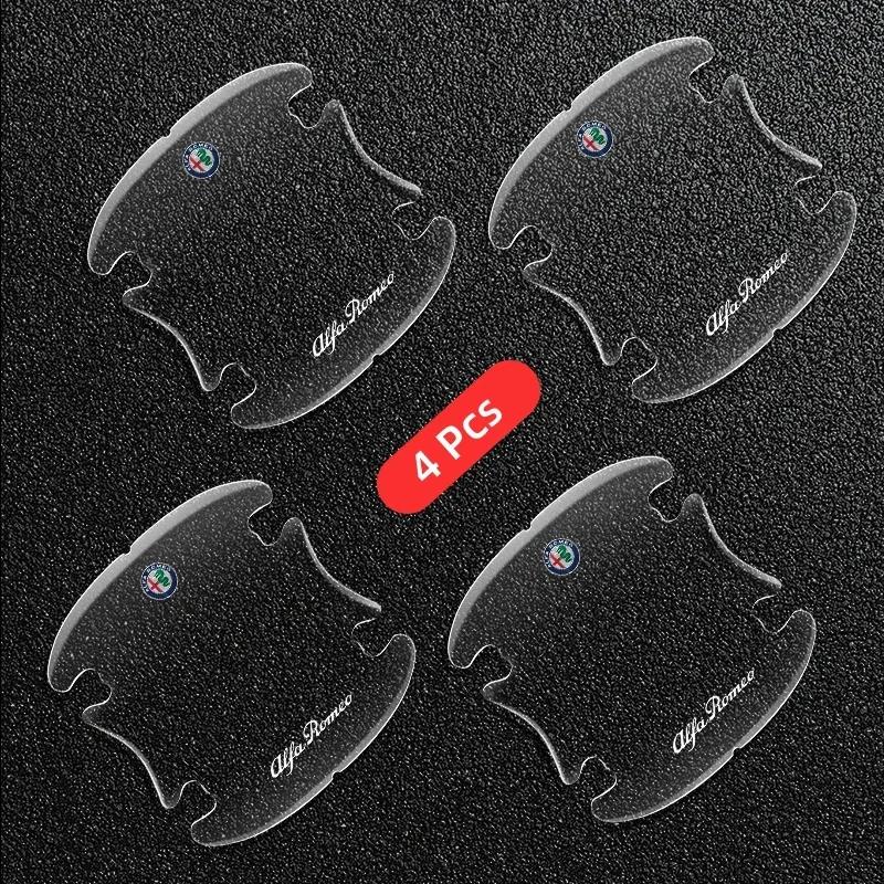 WFMJR1 Transparent Car Door Handle Bowl Protector Film Anti-Scratch Sticker For Alfa Romeo Giulia Stelvio MiTo Giulietta Tonale ALFA 4C