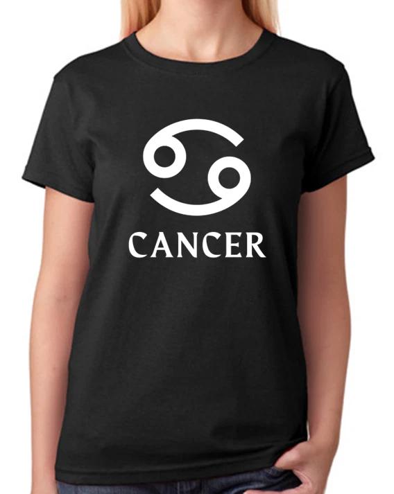 Cancer Zodiac Symbol Astrology Design Ladies T-Shirt Horoscope Tee