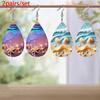 Creative Beach Starfish Conch Shell Pattern PU Leather Earrings Water Drop Earrings for Beach Party, Vacation & Leisure Gifts Ideas for Best Friends