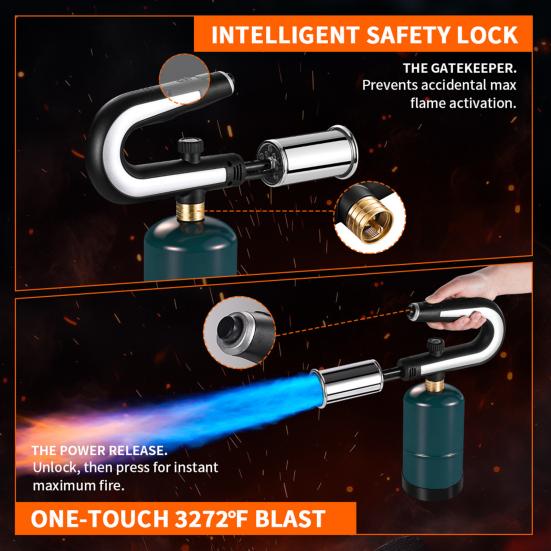 Adjustable Outdoor Propane Torch Handheld Flame Thrower Campfire Charcoal