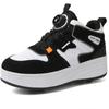 Boys Youth Roller Skates Shoes Removable Flat Shoes Four Wheels Girls Roller Skates Sneakers for Women