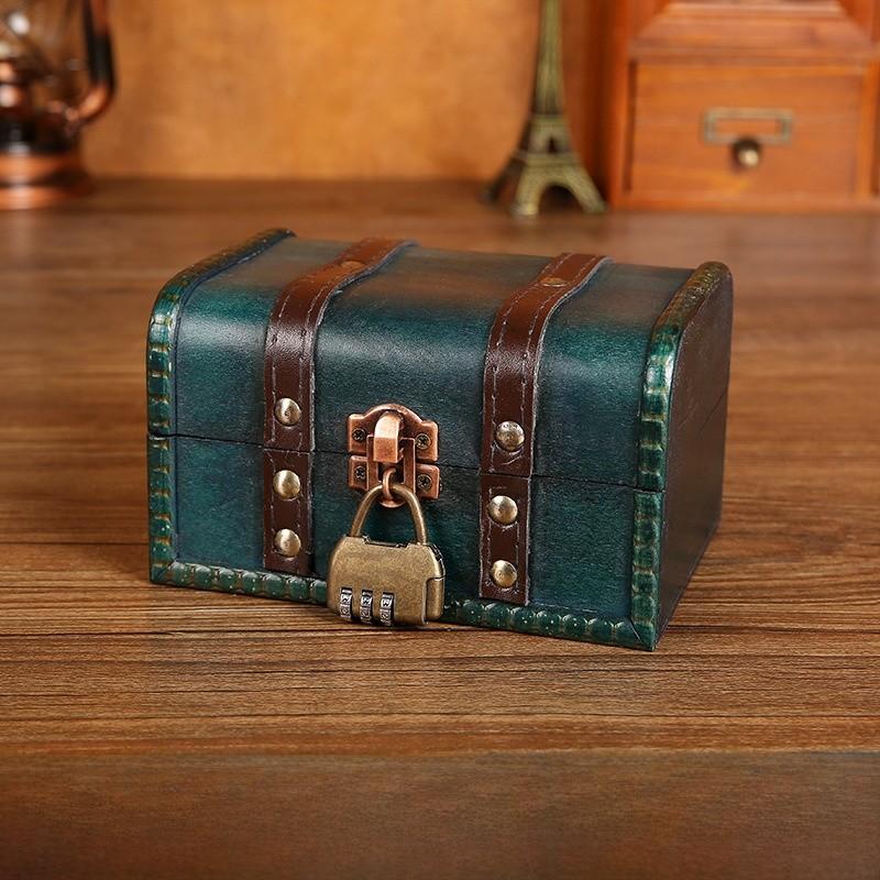 Storage Wooden Jewelry Box With Lid For Necklace Earring Organizer Decoration