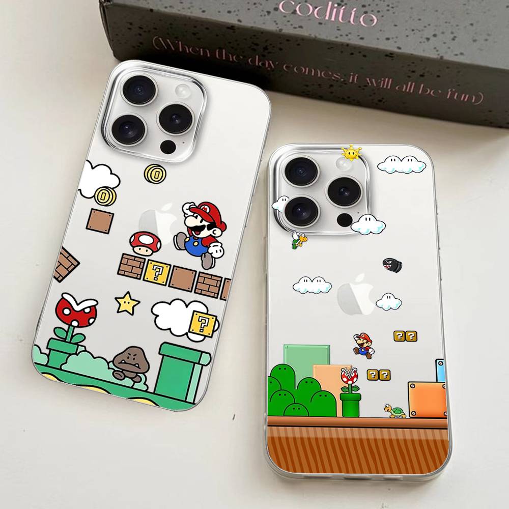 Phone Case Super M-Marios For iPhone 17 16e 16 15 14 13 12 11 Mini Air Pro Max X XR XSMax 7 8 Plus Transparent Soft Back Cover