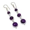 Натуральный аметист шалфеевого цвета, драгоценный камень, серебро 925 пробы, ювелирное изделие, серьга 2,36" S3b00