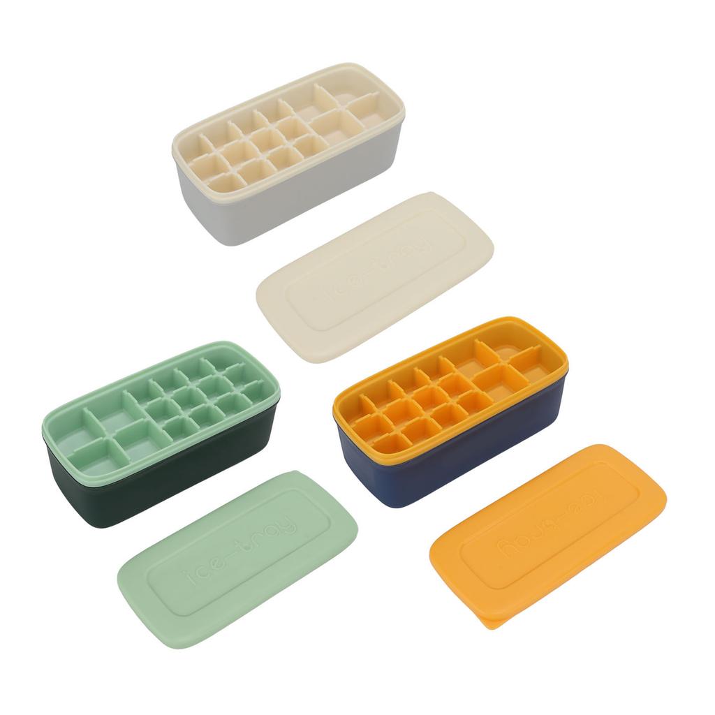 Ice Cube Tray Office Home Soft Reusable Silicone Ice Cube Mold Large Capacity Ice Maker With Lid Ice