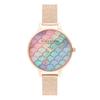 OLIVIA BURTON Under the Sea Watch Mermaid Rose Boucle Mesh Women's OB16US45, Tail, Gold, [Authorized Retailer]
