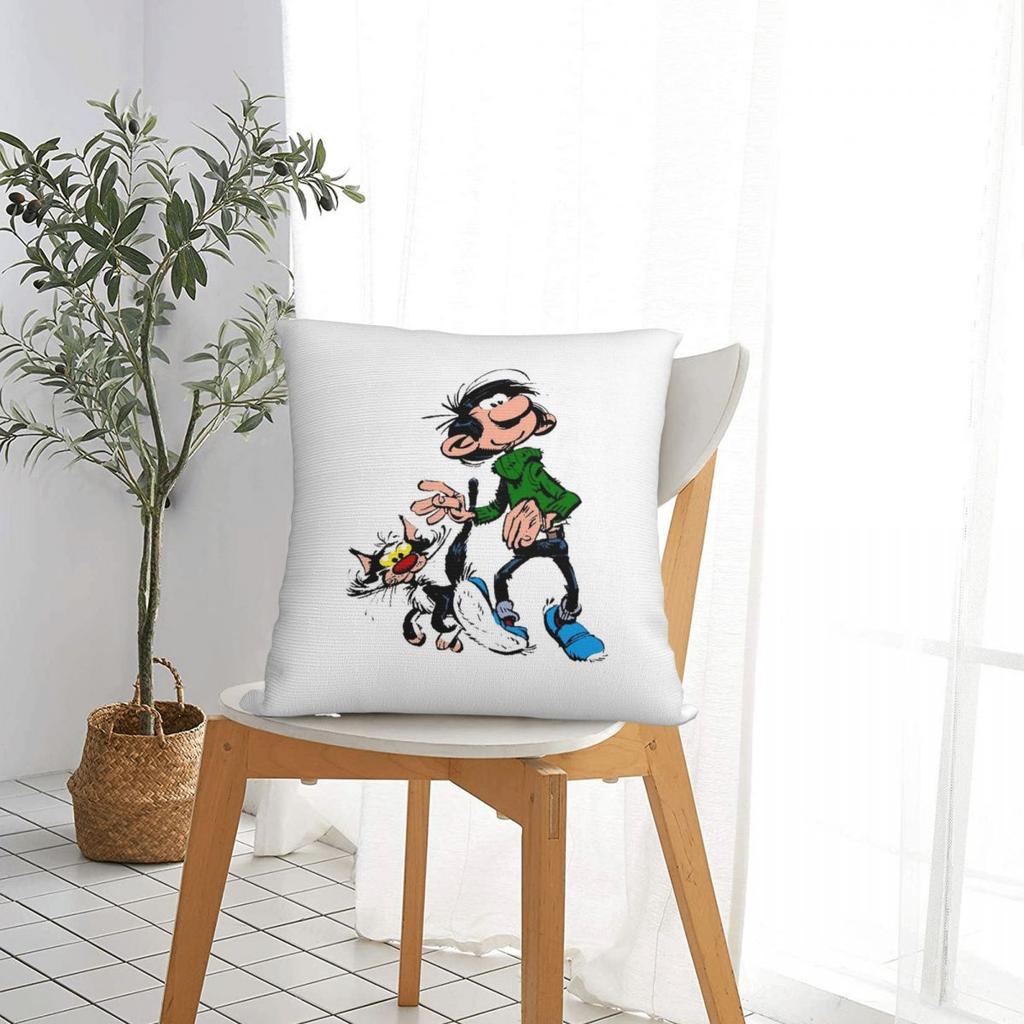 Gaston Lagaffe Square Pillowcase Pillow Cover Cushion Throw Pillow for Home Sofa Living Room