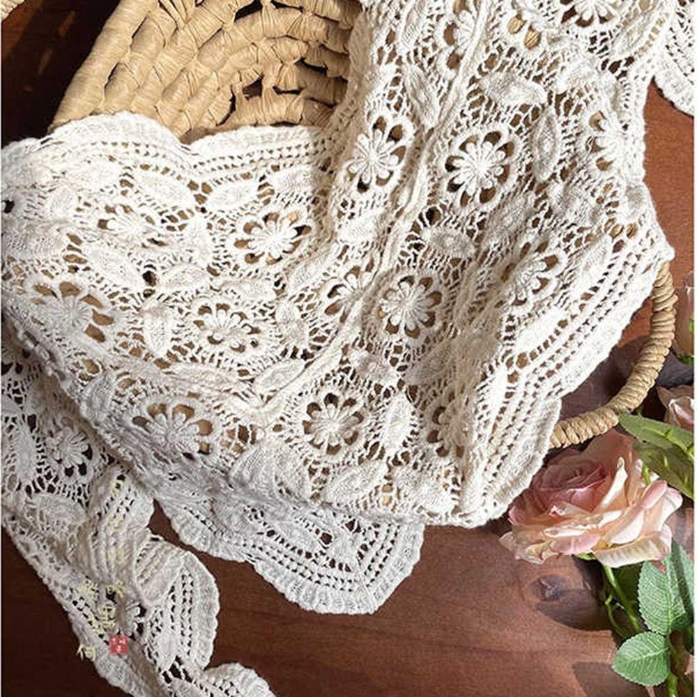 Fake Collar Lace Shawl White Flower Scarves Elegant Lace Triangle Scarf Women