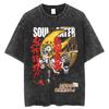 Винтажная стираная футболка с графическим принтом из манги Soul Eater, унисекс, аниме, оверсайз, уличная мода Харадзюку, короткий рукав, мягкий хлопок, дышащая футболка