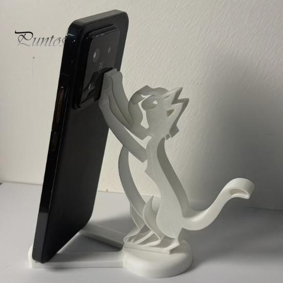 Прочный держатель для телефона из материала, 3D-печатный держатель для мобильного телефона, Цельнолитой подставка, Горизонтальный вертикальный, Форма лазающей кошки, Стабильная поддержка для просмотра