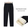 2024 Женские утепленные флисом брюки с высокой талией больших размеров для женщин среднего и пожилого возраста – Повседневная одежда на осень/зиму