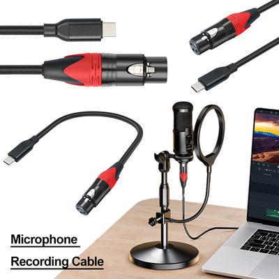 1/2/3M Type C Male на XLR Female Микрофонный Студийный Аудио Кабель USB C на XLR Микрофонный Аудио Кабель для Устройств Samsung Huawei с USB Type C