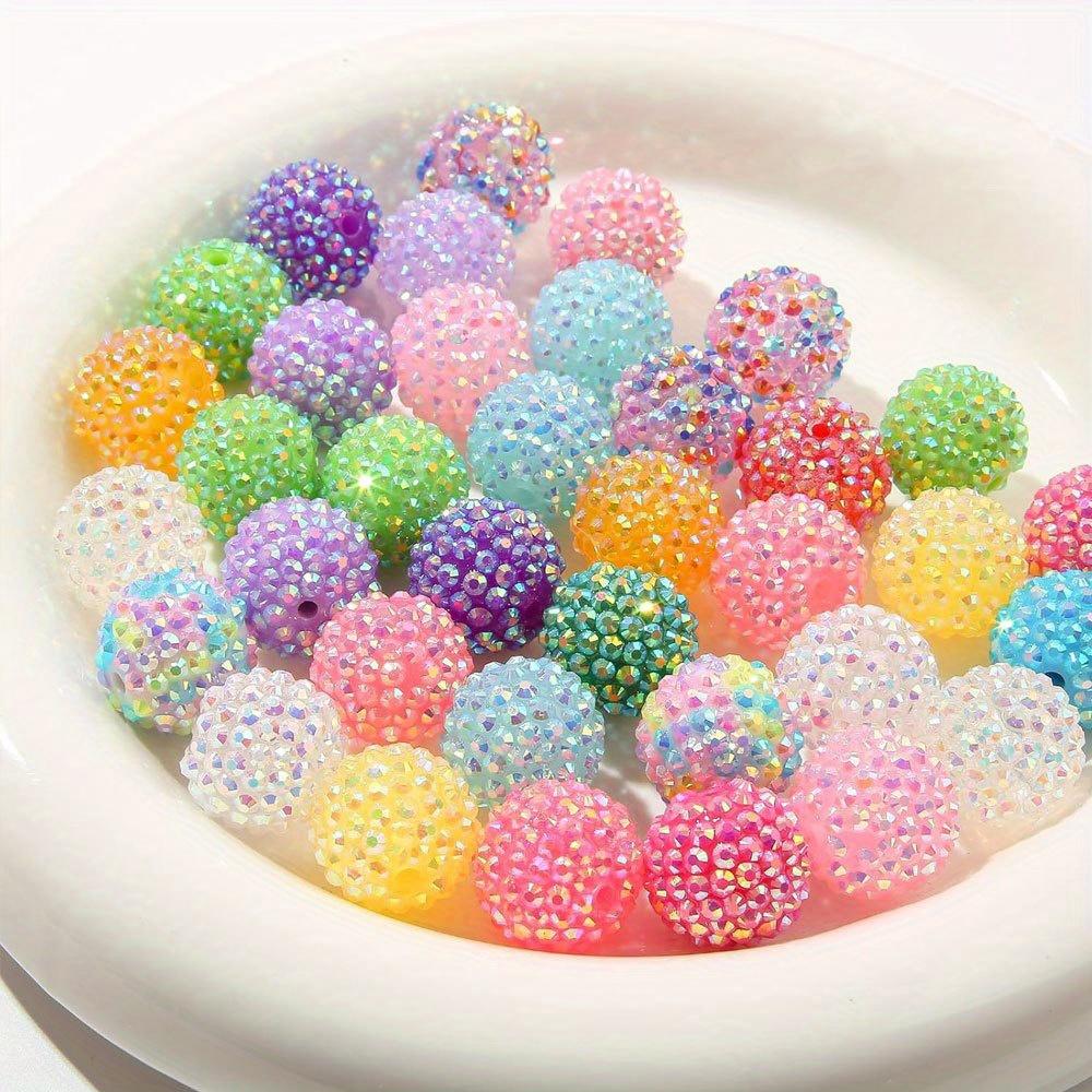 6/12 штук разноцветных круглых бусин из смоляного материала в виде диско-шара своими руками, браслет, ожерелье, серьги, брелок, браслет на лодыжку