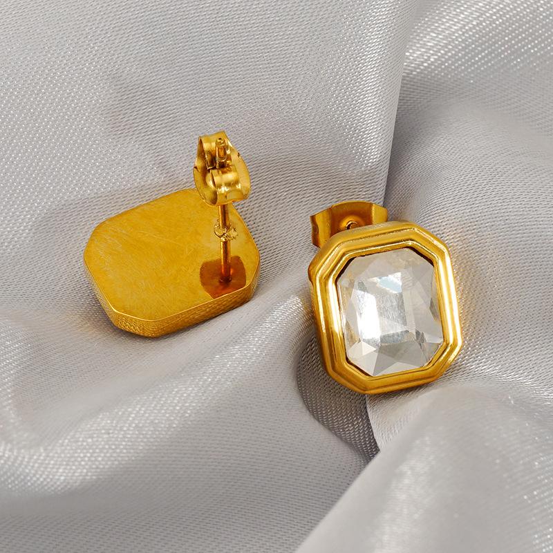 Темпераментные простые новые серьги-гвоздики тренд циркониевые серьги нишевый дизайн квадратные модные серьги с высоким чувством женщины