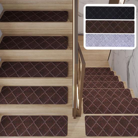 Stair Carpet Protective Non-slip Silent Great Masonry Pattern Embossing Floor Mat Home Supplies