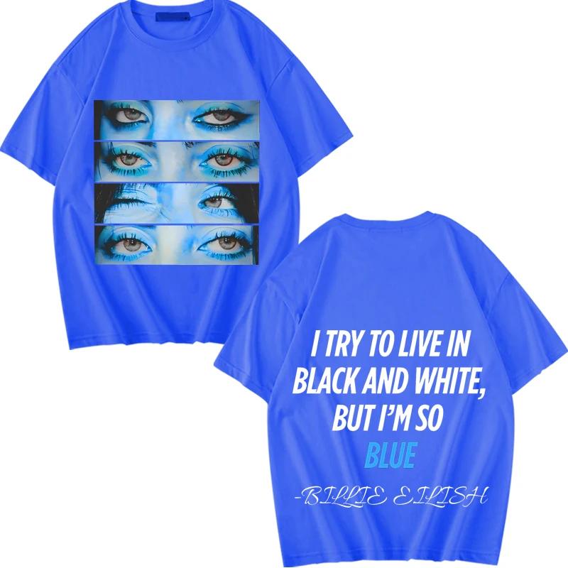 Футболка Billie tee Blue Eyes мужская женская Оверсайз 100% хлопок короткий рукав Летний принт Унисекс топы