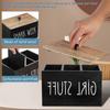 Tampon Organizer Wood Storage Box for Storage with Removable Dividers and Lid