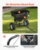 Tow Behind Broadcast Spreader, 130LBS Capacity, Tow/Push Garden Spreader with 13 in Tires, 30 Adjustable Setting & 9.8 ft Spreading Width, Lawn